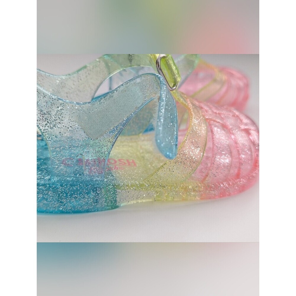 OshKosh B'gosh Baby (Size 4) Glitter Jelly Sandals in Pastel Rainbow Colors - Picture 9 of 16